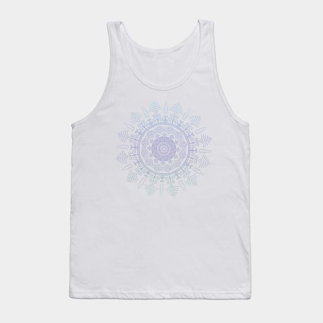 Blue, Purple and Green Tone Mandala Tank Top by karenmcfarland13